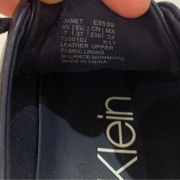 Calvin Klein Chunky Platform Leather Sneakers, Navy Blue/White, Women’s (US 7) - Picture 6 of 9